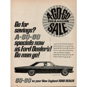 1965 Ford Galaxie 500 2-Dr. Hardtop Vintage Print Ad (L21)